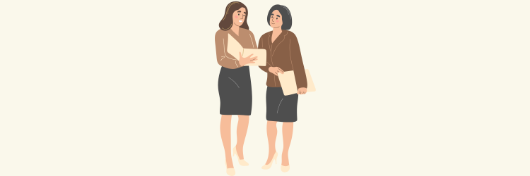Professional mentor with mentee